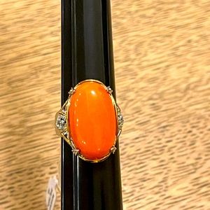 Gems en Vogue Oval Coral Ring. NWT.